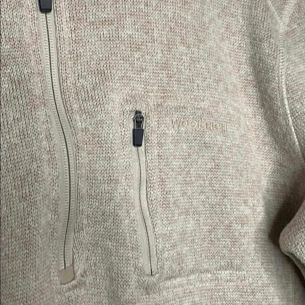 Woolrich Quarter Zip Sweater‎ Tan Size Medium